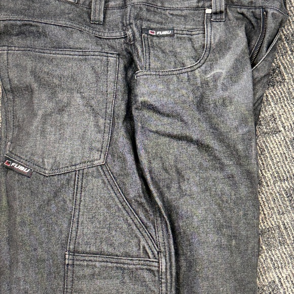VTG FUBU Dark Gray Men's Relaxed Denim Cargo Jeans 34/34 - Picture 12 of 16